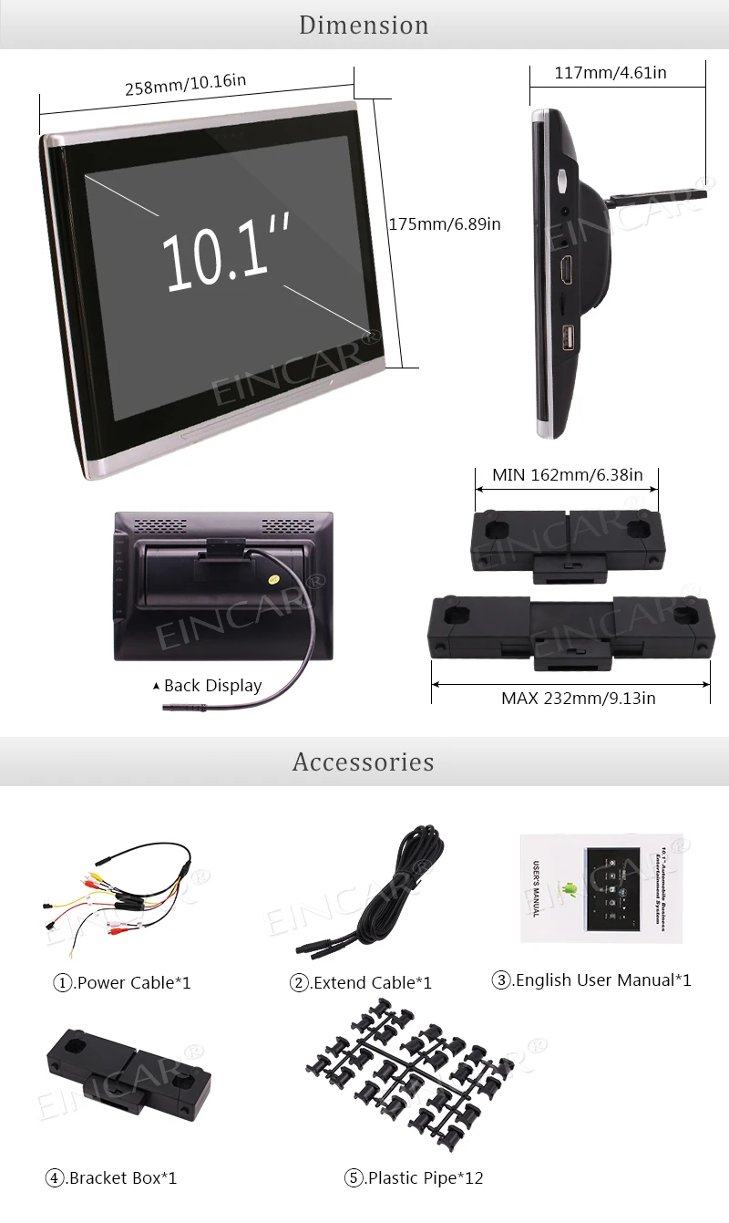 Flash Deal 10.1"" Tablet-Style Car Rear-seat Headrest Android 6.0 OS Quad Core Entertainment USB/SD/HDMI Port/Headphone Jack and 1366*768 R 9 Flash Deal 10.1"" Tablet-Style Car Rear-seat Headrest Android 6.0 OS Quad Core Entertainment USB/SD/HDMI Port/Headphone Jack and 1366*768 R 9