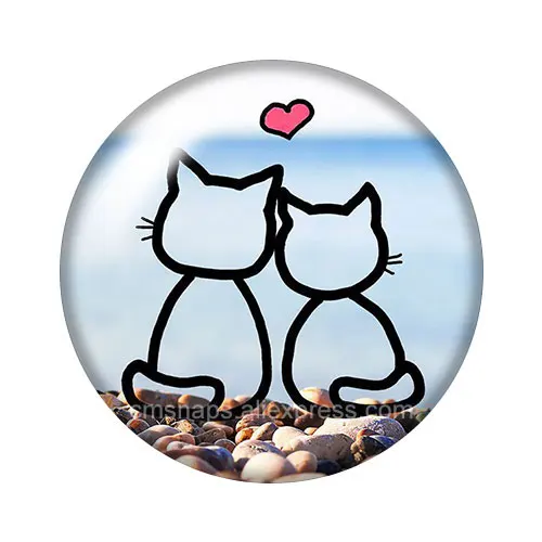 Новые милые кошки 10 шт Смешанные 12 мм/16 мм/18 мм/25 мм круглые фото стеклянные кабошон демонстрационные с плоской задней частью делая результаты ZB0655 - Цвет: C