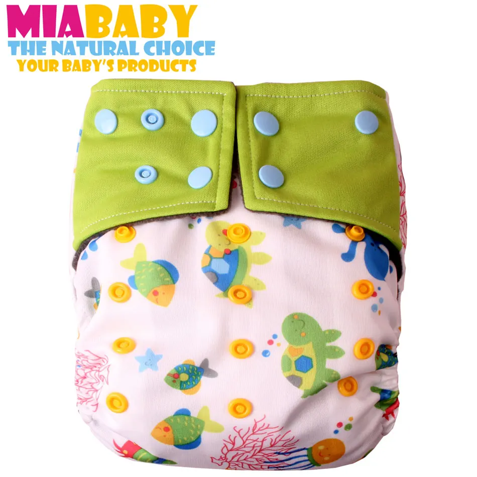 

Miababy OS Charcoal Bamboo AIO Cloth Diaper  One Size Diaper, with a sewn in charcoal bamboo insert
