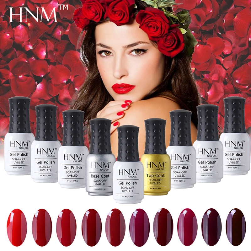 

HNM 8ML Color UV Led Gel Nail Polish Long Last Nail GelLak Gel Varnish Gelpolish Semi Permanent Soak Off Lucky Gel Shilak ink