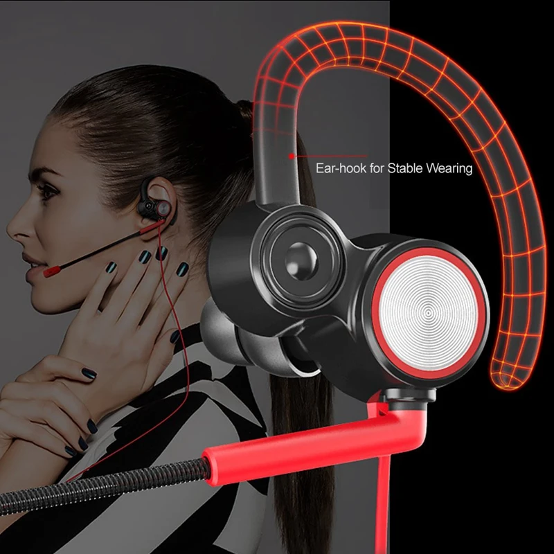 3,5 мм игровая гарнитура, динамический двойной драйвер стерео Шумоизолирующий наушник со съемным микрофоном для мобильного телефона ноутбука D