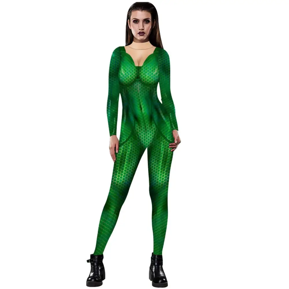 N-olosllo, новинка, Женский Повседневный комбинезон, комбинезон с объемным цифровым принтом, зеленый, Женский Облегающий комбинезон, облегающий костюм для фитнеса