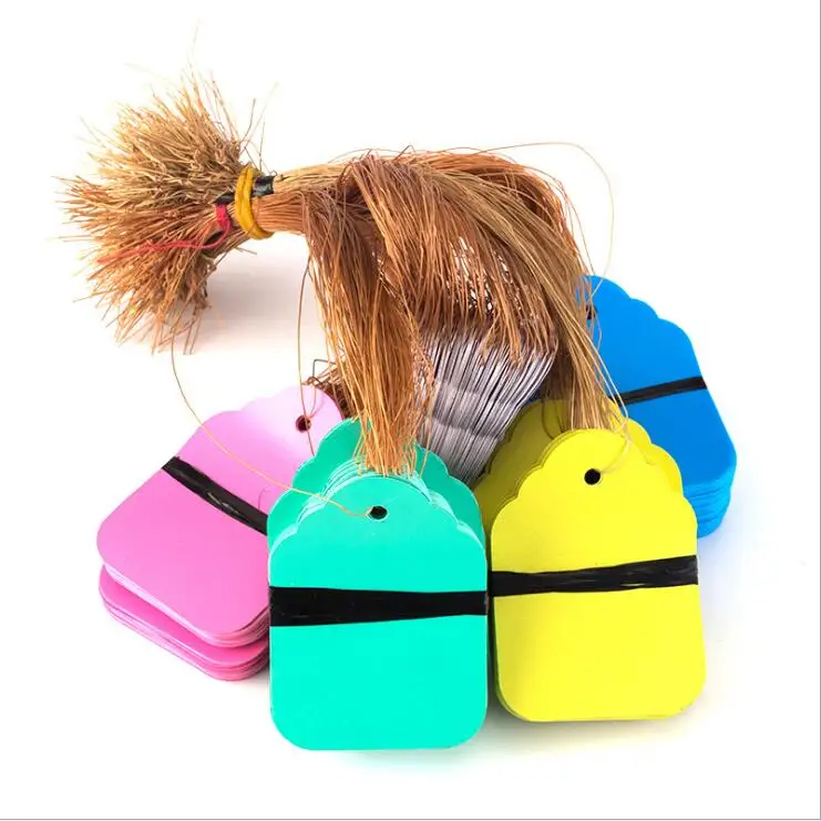 

100Pcs/lot Plants Hang Tag Labels Seedling Garden Flower Pot Plastic Tags Number Plate Hanging Reusable PVC Garden Tools