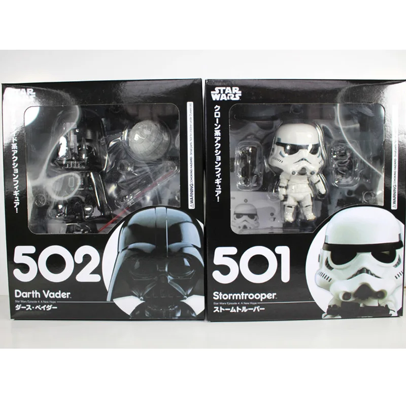 Симпатичные Nendoroid Star Wars Force Awakens Trooper#501 Дарт Вейдер#502 ПВХ фигурка Коллекционная модель игрушки " 10 см KT1853