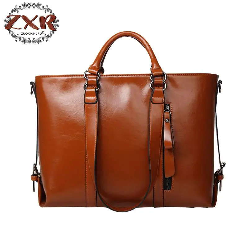 

Vintage Women Handbag Genuine Leather Shoulder Bag Solid Zipper Messenger Bag Female Wine Red Khaki Tote Bag Lady Crossbody Bags