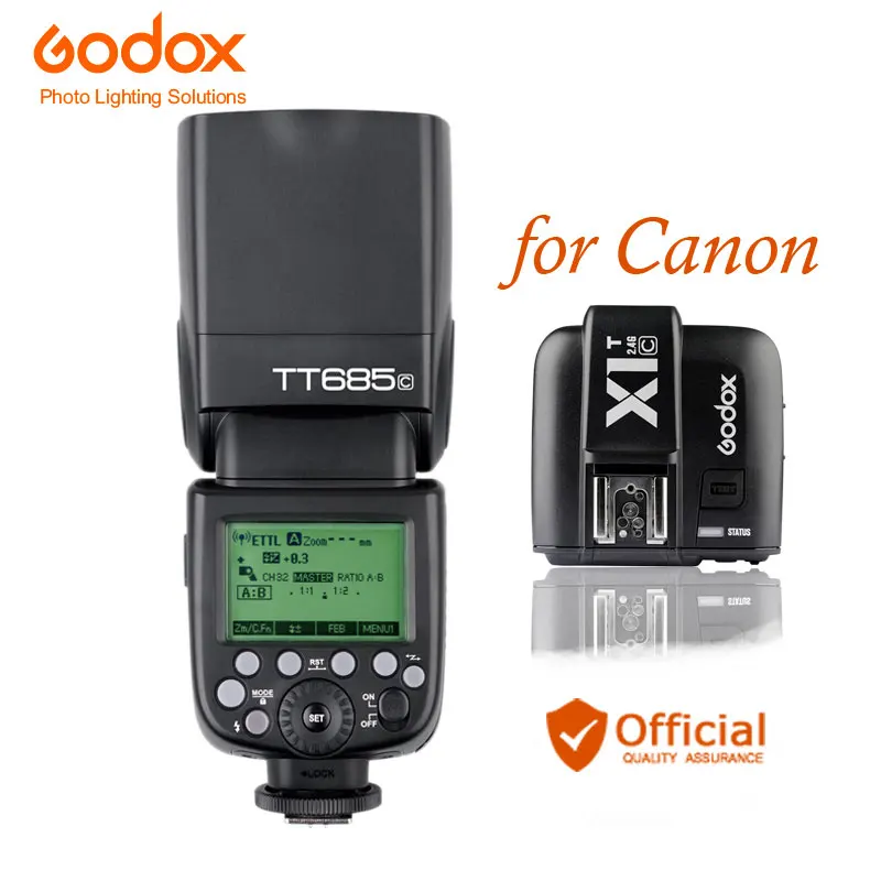 

Godox TT685C 2.4G Speedlite+X1C TTL Flash Trigger Wireless Transmitter Lamp for Canon EOS 70D 60D 5D II 6D 7D 650D 700D Camera