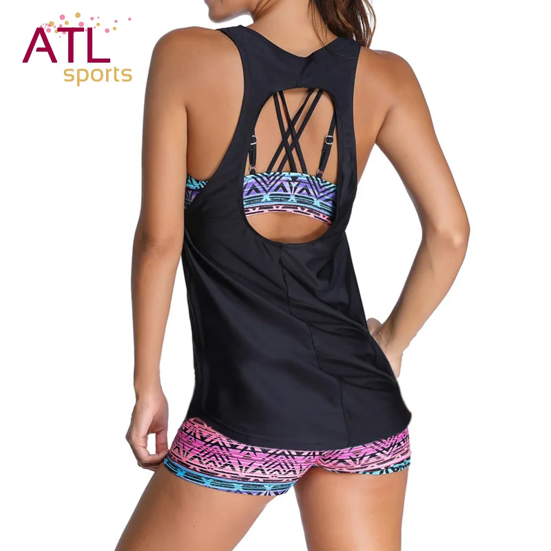Billig Tankini Zwei Stück Badeanzug Weibliche Bikinis Frauen 2018 Bademode Frauen Plus Größe Push Up Badeanzug Maio Strand Mayo Badenden