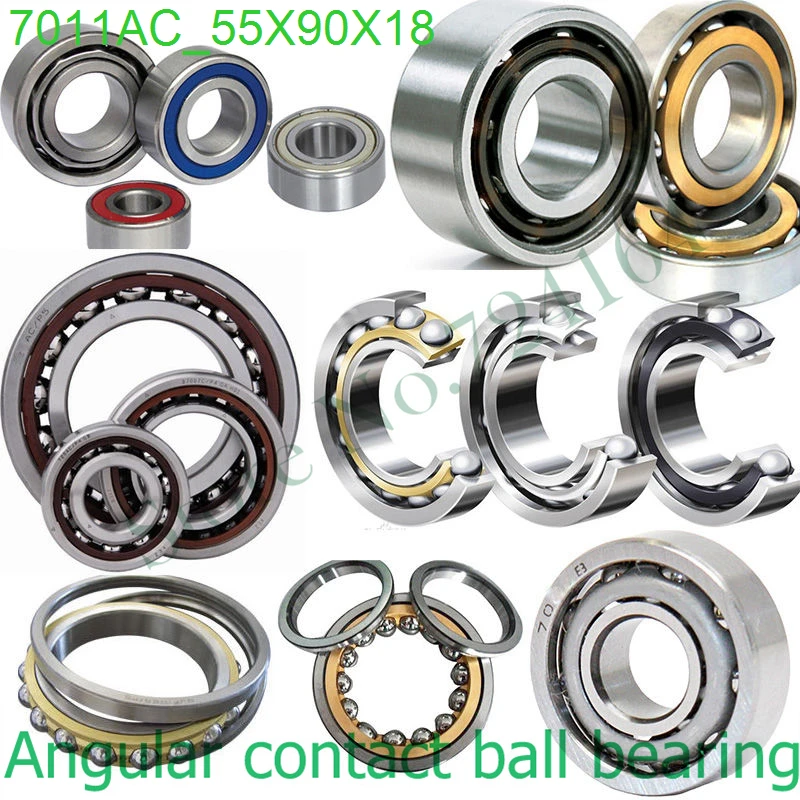 55mm diameter Angular contact ball bearings 7011 AC 55mmX90mmX18mm