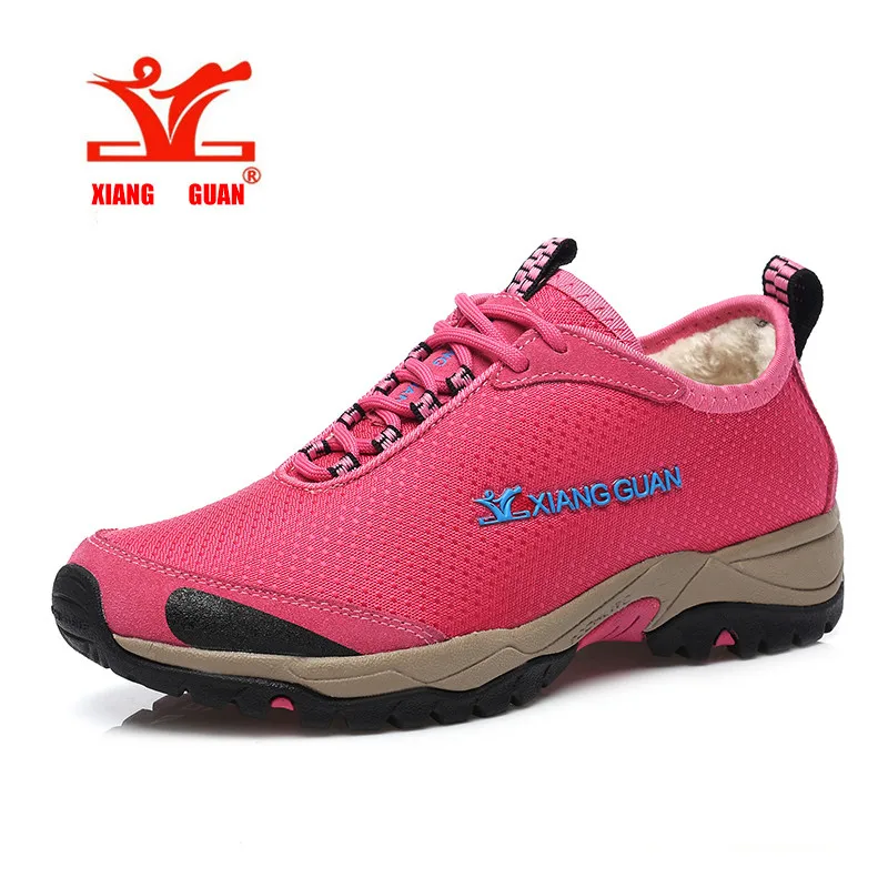 Original New Women hiking shoes outdoor climbing Winter warm Waterproof Lining fluff Water repellent Oxford trekking Sneakers