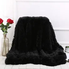 XC USHIO, черное покрывало для кровати, дивана, длинное мохнатое супер мягкое теплое постельное белье, рождественский подарок, 130*160 см/160*200 см, Новое поступление