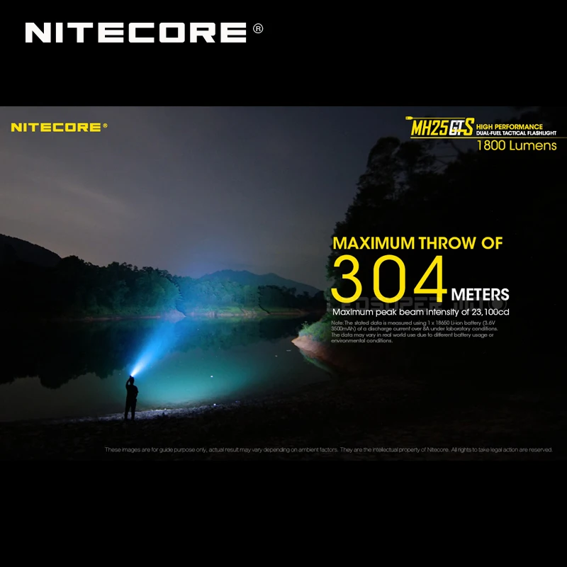  Multitask Hybrid Series Nitecore MH25GTS XHP35 HD LED High Performance Dual-fuel 1800 Lumens Tactic - 32958248448