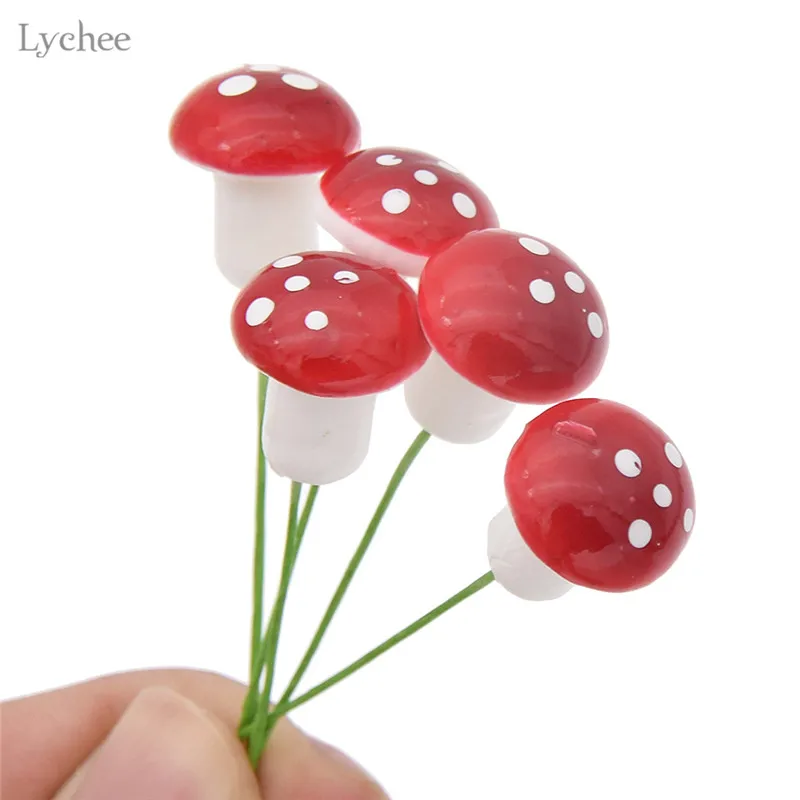 Lychee 20шт имитация грибов для украшения дома DIY Пейзаж украшения милый мультфильм грибы пены вечерние принадлежности