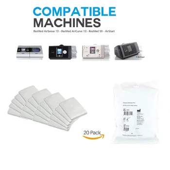 

Disposable Universal Replacement Filters Disposable Cotton Filter For ResMed S9/S10 Medical Ventilator CPAP Sleep Snorer 20pcs