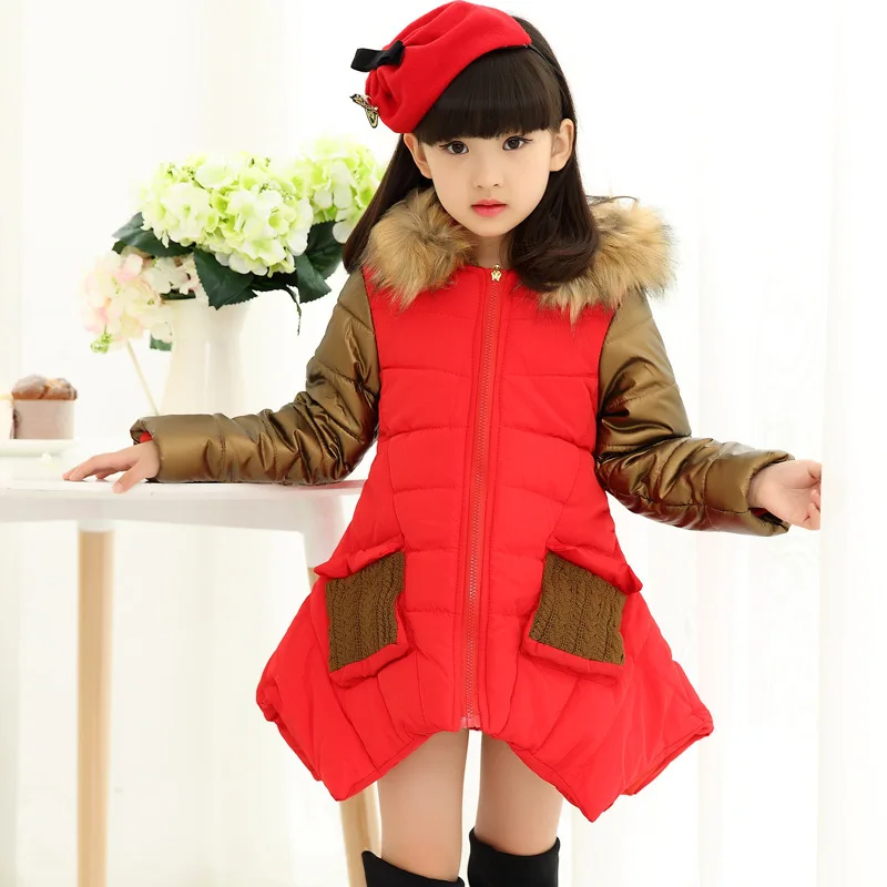 

Winter Jacket Girl Children's Clothing Cotton In The Thickening of The Thick Cotton Clothes Local Gold Large Size Long Section