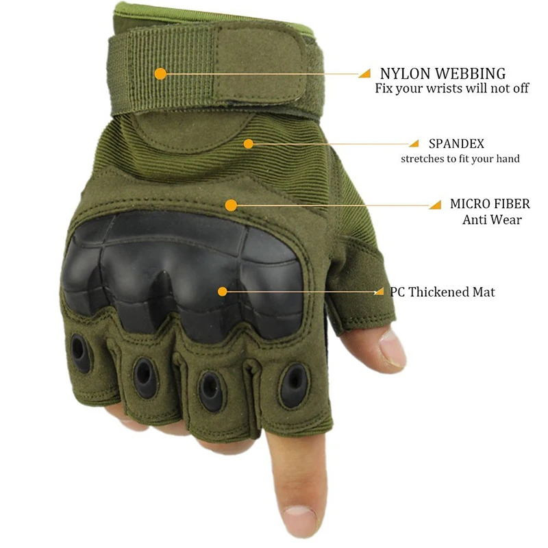 Тактический Прихватки для мангала Военная Униформа Для мужчин Половина Finger Прихватки для мангала вооруженных армия Пейнтбол Стрельба Airsoft