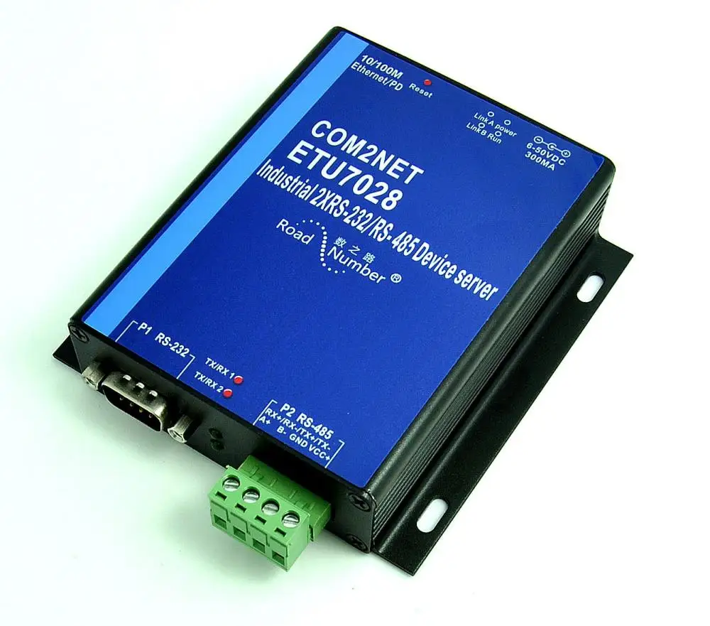 2-портовый последовательный преобразователь POE RS232 RS485 в Ethernet TCP сервер/клиент UDP VCOM