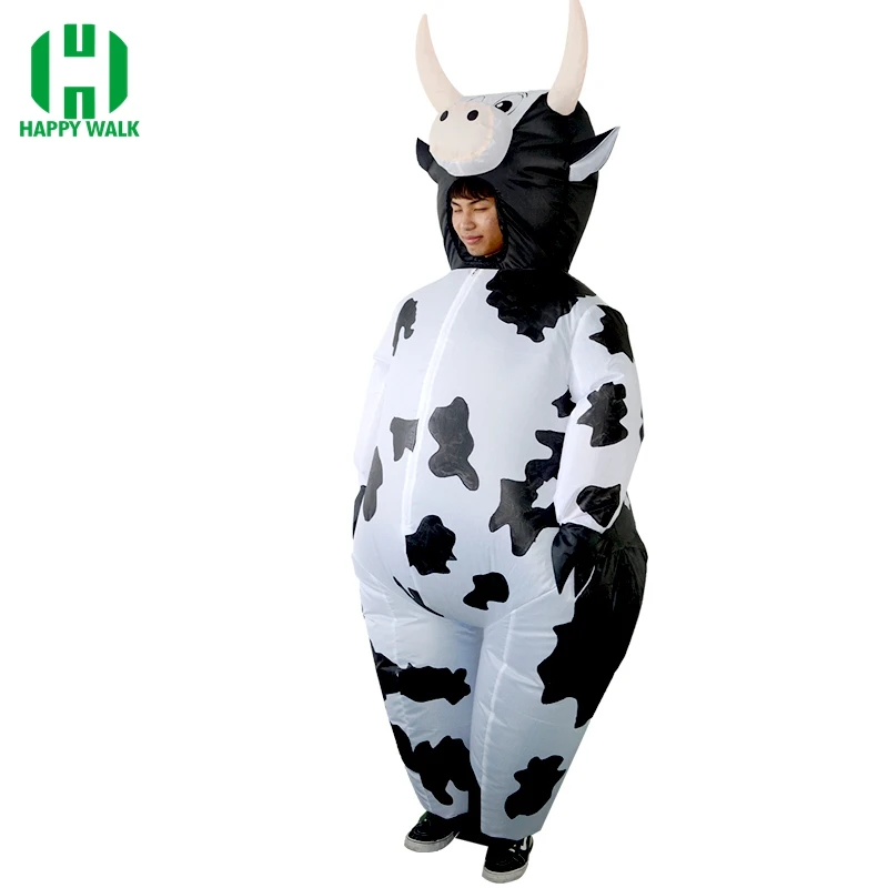 Inflatable Cow Costume - Mascot Milk Cattle Suit for Carnival Halloween Party and Cosplay image 2