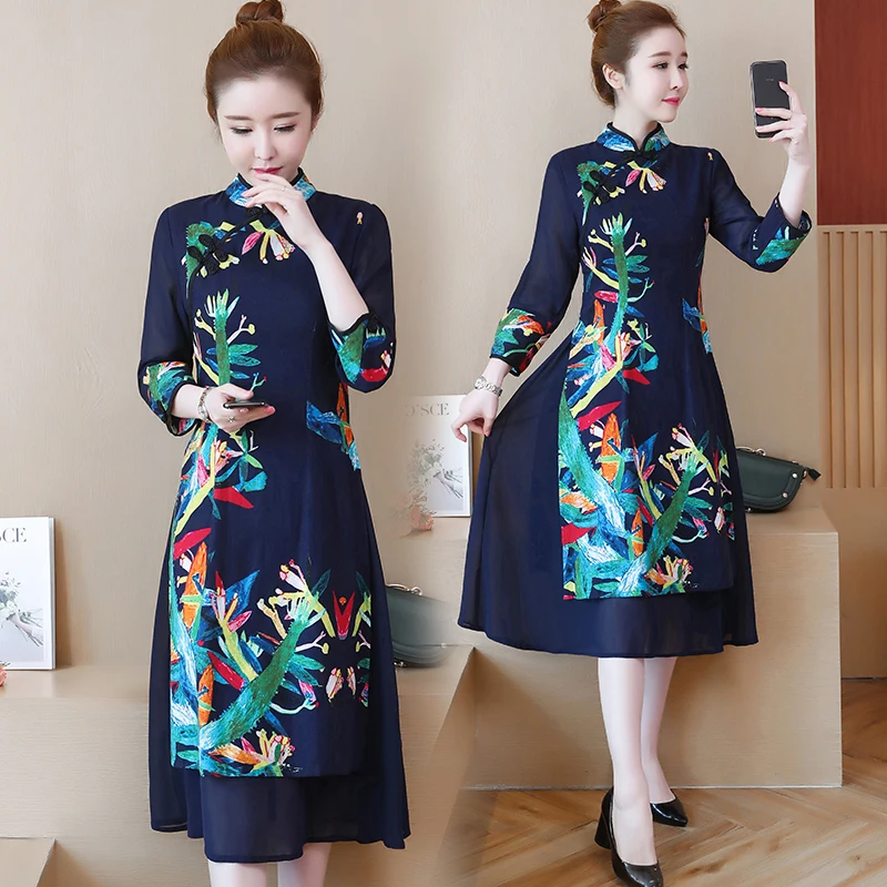 chinese collar frock