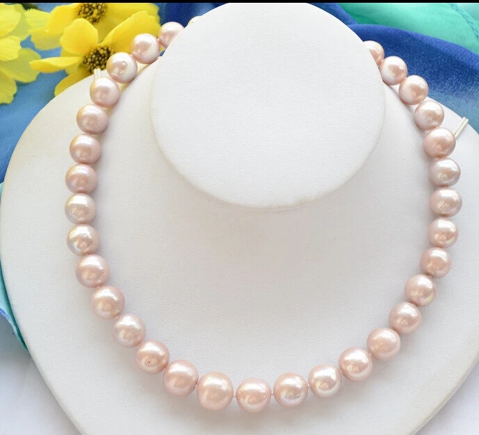 

13mm ROUND LAVENDER Edison Freshwater cultured PEARL NECKLACE 17INCH