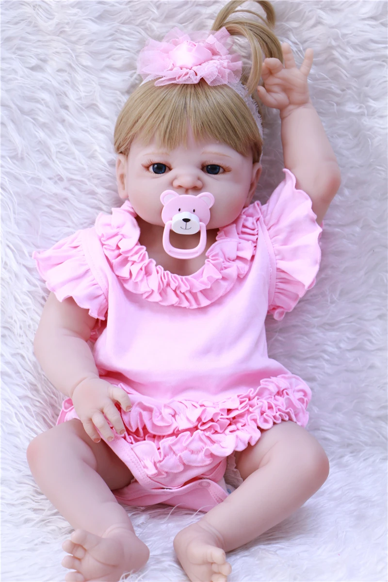 

NPK 23" Full Body Silicone Reborn Baby princess doll toy bathe Play House dolls clothes mold reborn bonecas kids gift doll toys