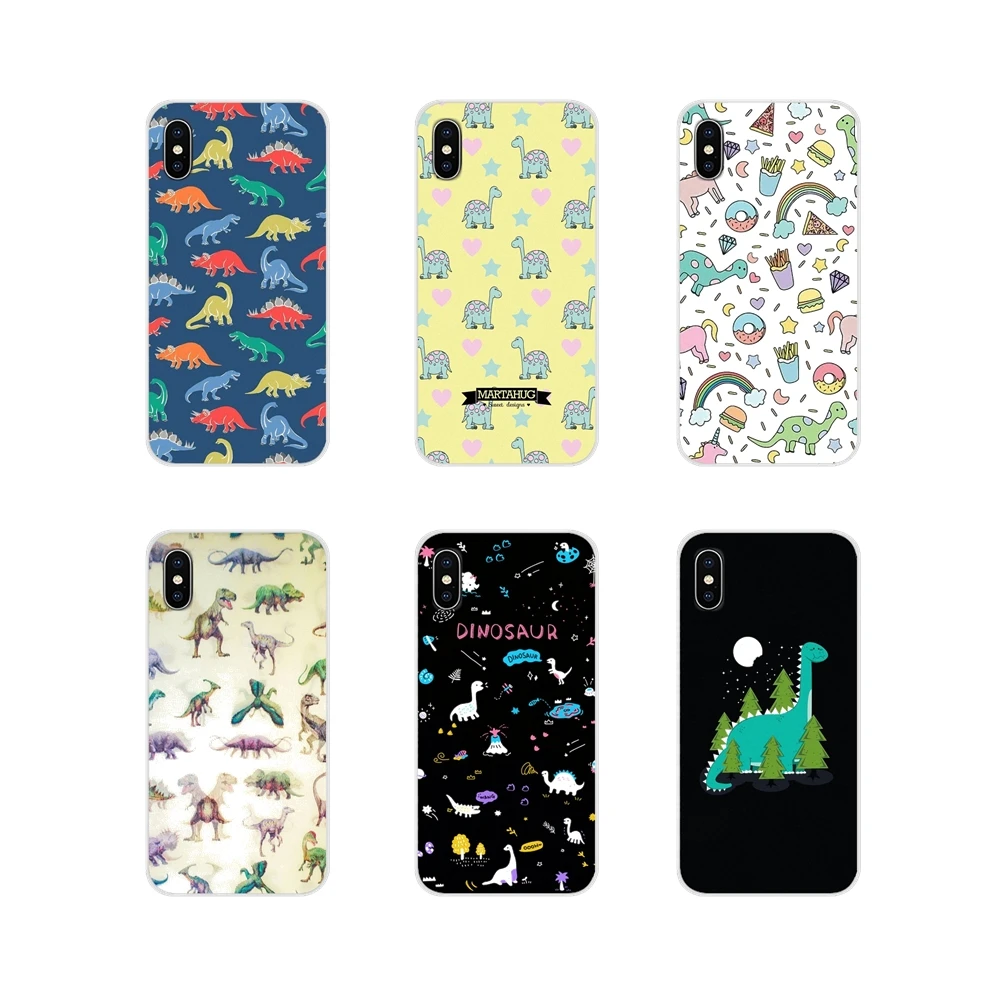 Kawaii динозавры шаблон аксессуары чехол для телефона Чехлы Apple iPhone X XR XS MAX 4 4S 5 5S 5C SE 6