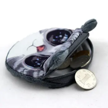 

ISKYBOB Hot On Sale Kawaii Cartoon Cat Children Plush Coin Purse Zip Change Purse Wallet Kids Girl Women Men Bag For Gift