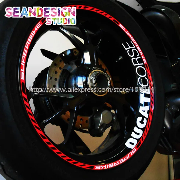For Aprilia MV Agusta Yamaha Kawasaki Honda BMW 848 1098 GSXR Wheel Sticker Decal Reflective Rim
