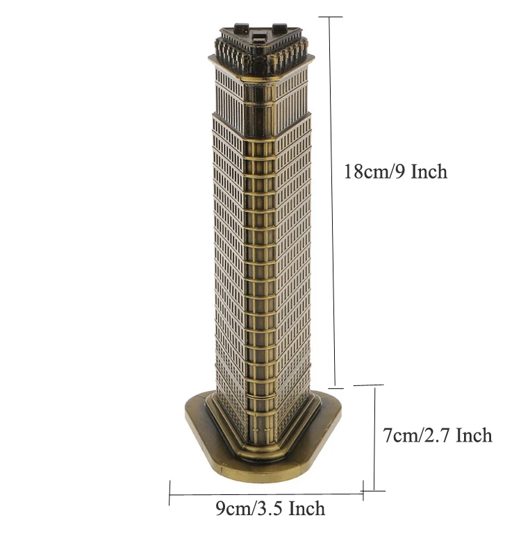 ERMAKOVA античная бронза Американский Flatiron Строительная модель металлическая фигурка всемирно известный ориентир архитектура украшение дома