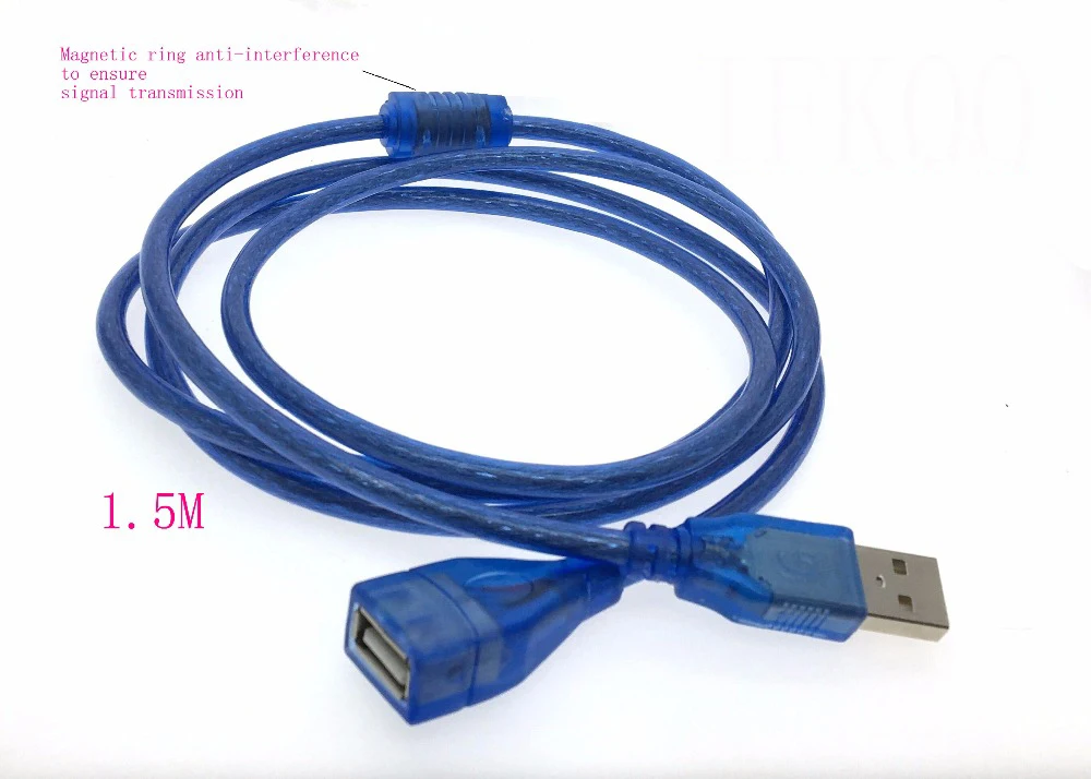 USB Удлинительный кабель 5 м из чистой меди прозрачный синий usb-накопитель Удлинительный кабель 1,5 м-10 м USB папа-мама A/F кабель-удлинитель для передачи данных