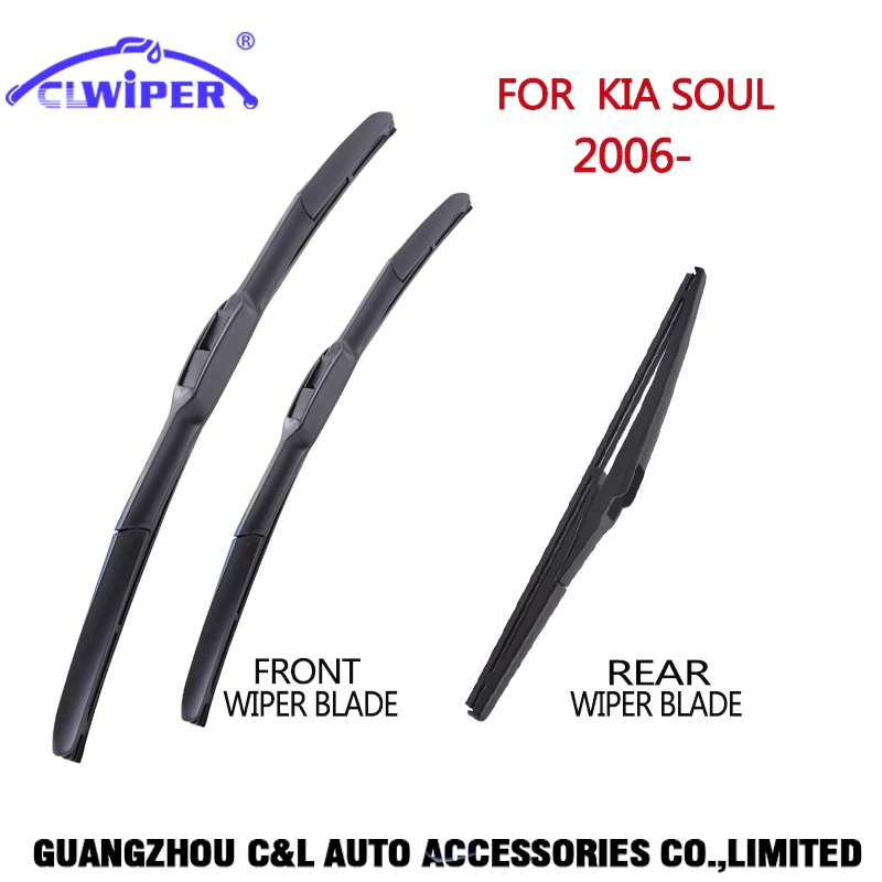 CLWIPER Front and Rear Wiper Blades For KIA SOUL(2008 ) 2009 2010 2011