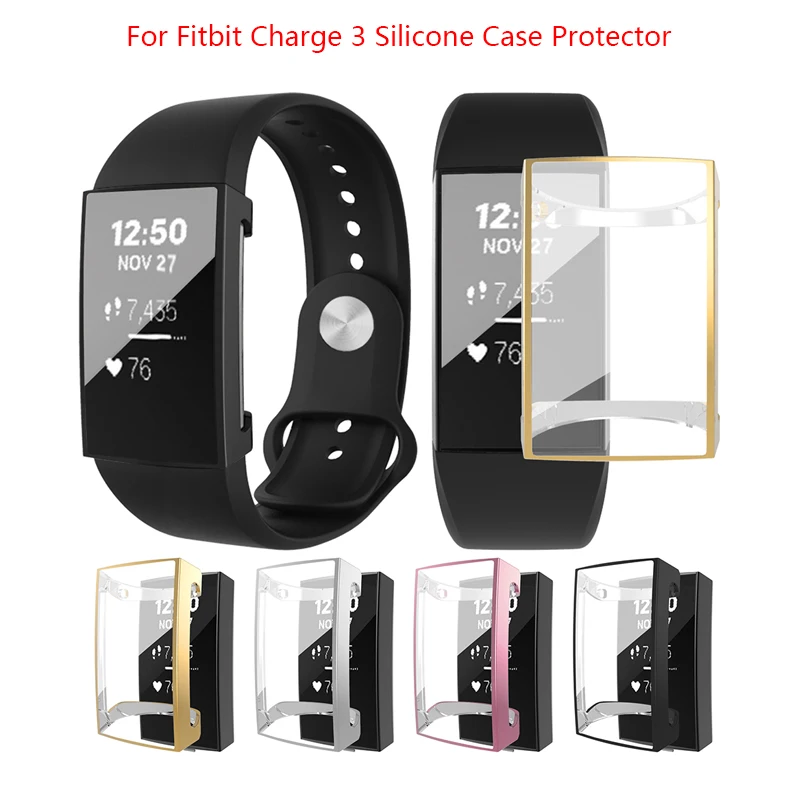 Для Fitbit Charge 3 Смарт часы браслет силиконовый защитный чехол для смарт
