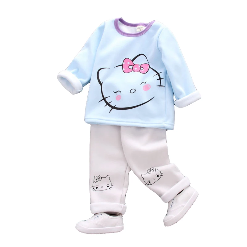 

Toddler Boys Clothing Set Hello Kitty Toddler Girl Clothes Plus Velvet Warm Bunny Kids Clothes Winter Baby Set Christmas Outfit