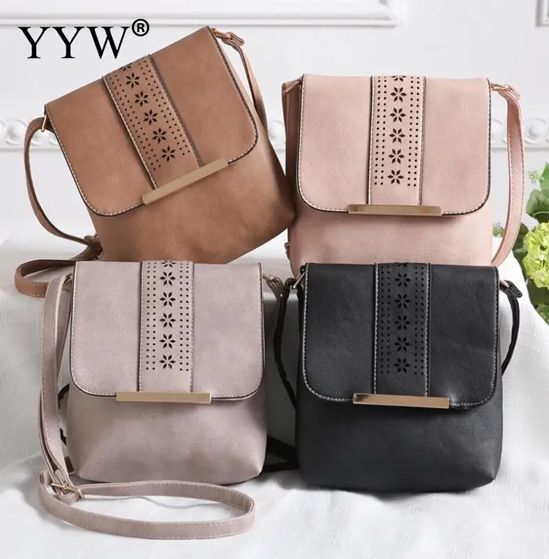 

Women Flap Messenger Bags Hollow Casual Bag Pu Leather Shoulder Bag Vintage Small Square Bolsos Mujer Quality Soft Clutch Bag