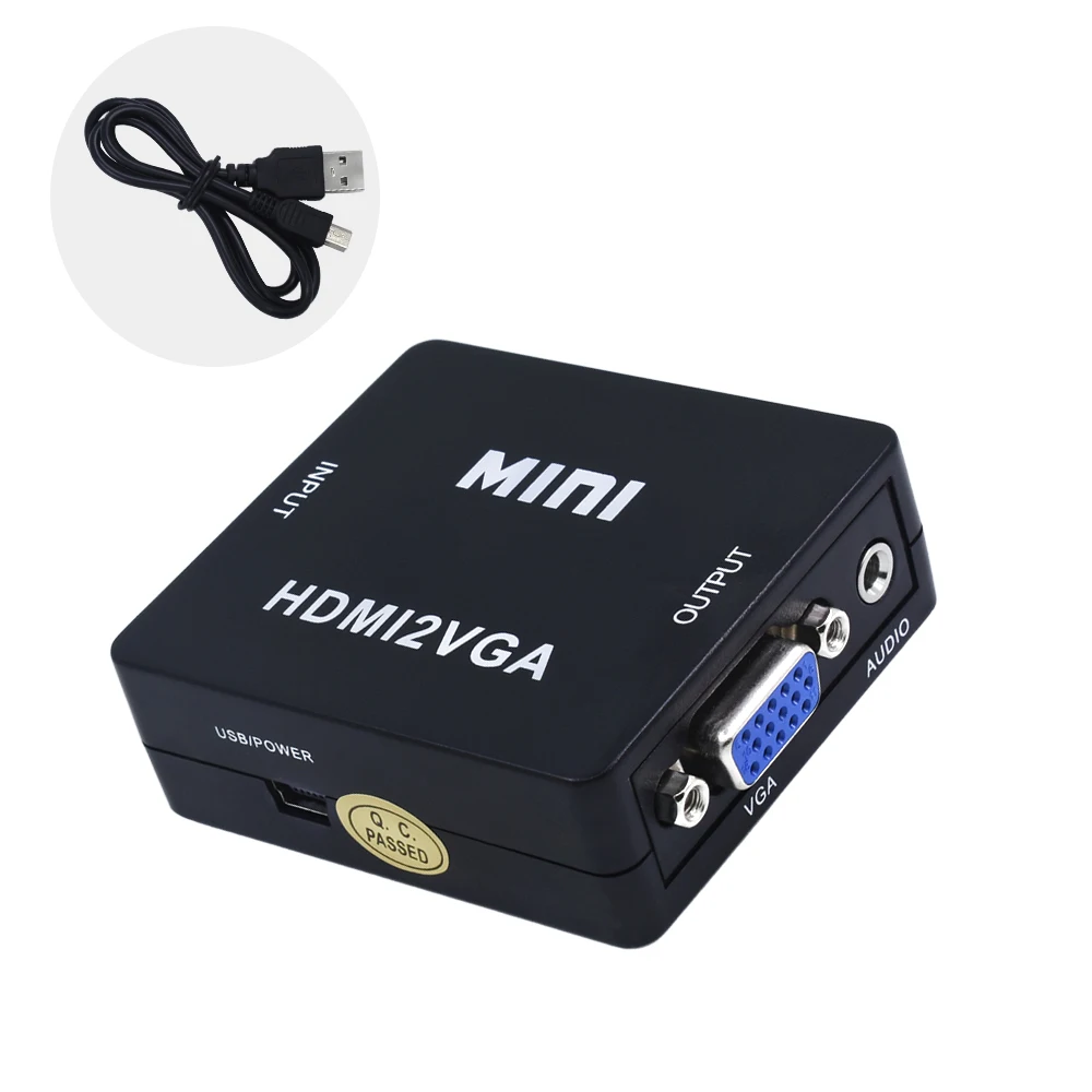 TISHRIC MINI HDMI в VGA конвертер адаптер HD1080P HDMI2VGA с аудио питание для Xbox DVD PS3 проектора