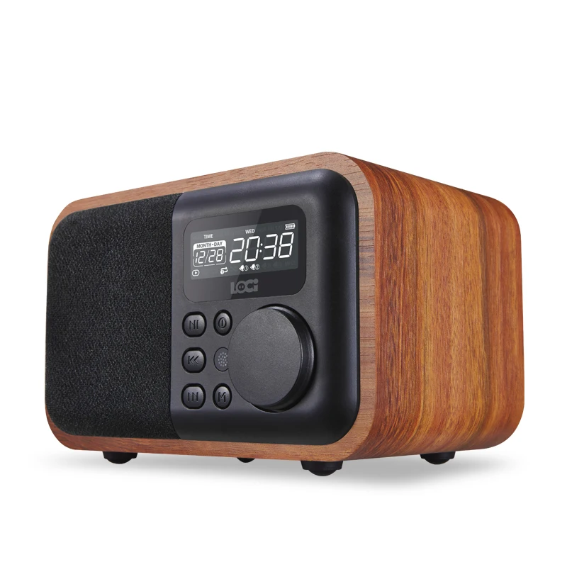 NEW Wooden clock Bluetooth speaker portable radio U disk card mini mini stereo font b subwoofer
