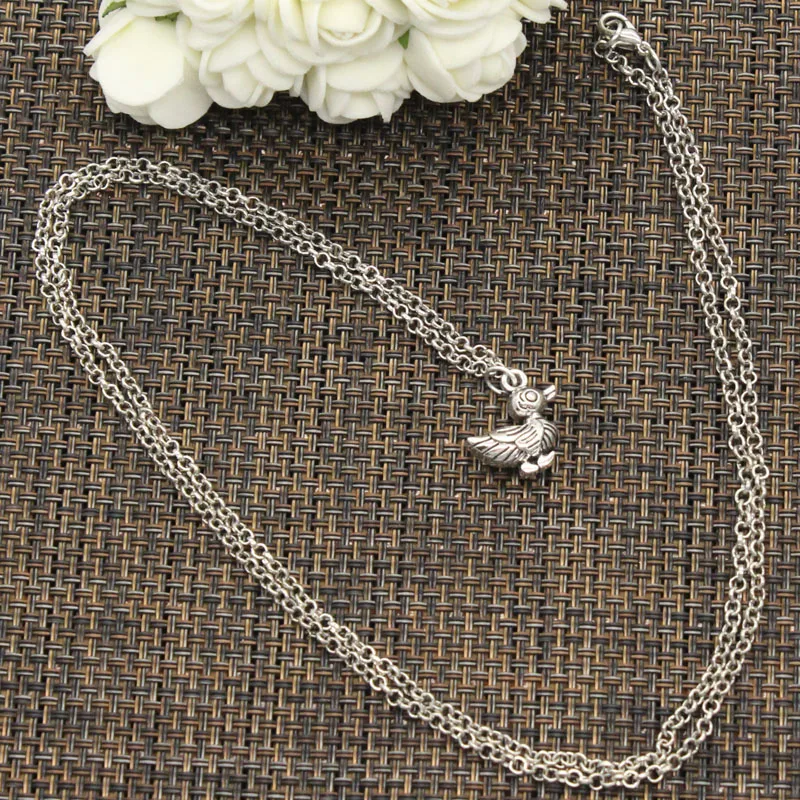 

New Fashion Tibetan Silver Pendant duck Choker Charm Short Long DIY Necklace Factory Price Handmade jewelry