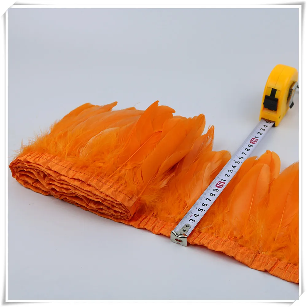7 orange goose feather fringe 6