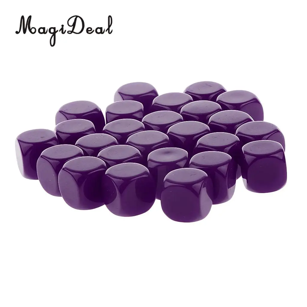 MagiDeal 25pcs Opaque Blank Six Sided Dice D6 D&D RPG Party Game Dices for Classroom Teaching Aids DICE RPG Game Dice