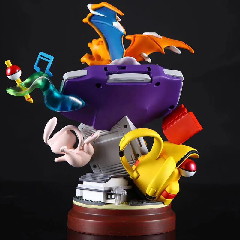 Аниме статуя из смолы Gameboy Pika Mewtwo Charizard, фигурки, игрушки, сказочные Покемоны, фигурки, коллекция игрушек, подарки для детей