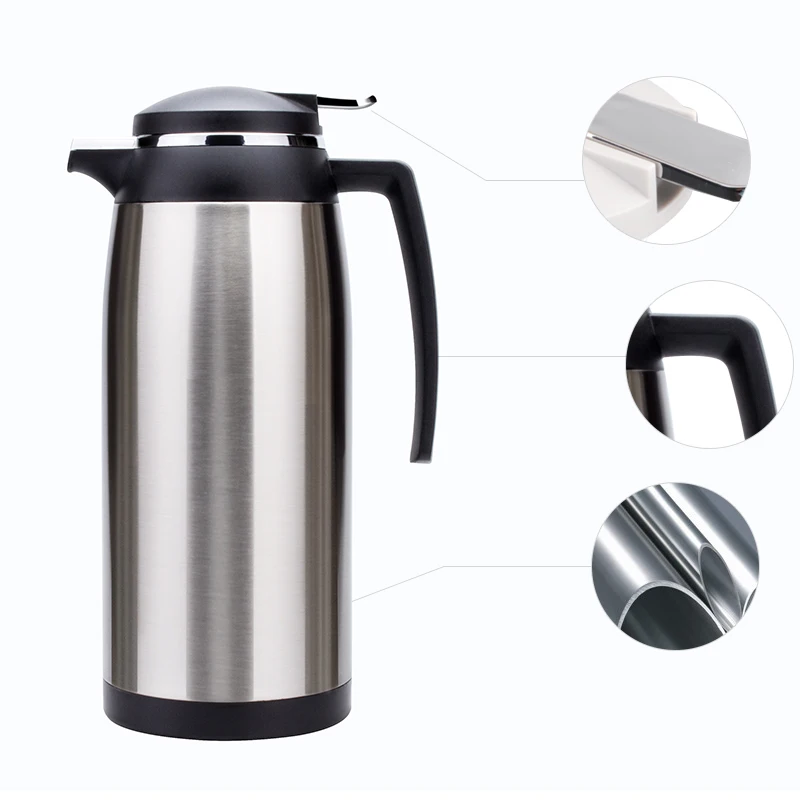 Термос из нержавеющей стали, 1.6л, вакуумная изоляция, чайник, кофе, чайник, горячая емкость для воды с теплоизоляцией, горшок, китайская изоляционная чашка