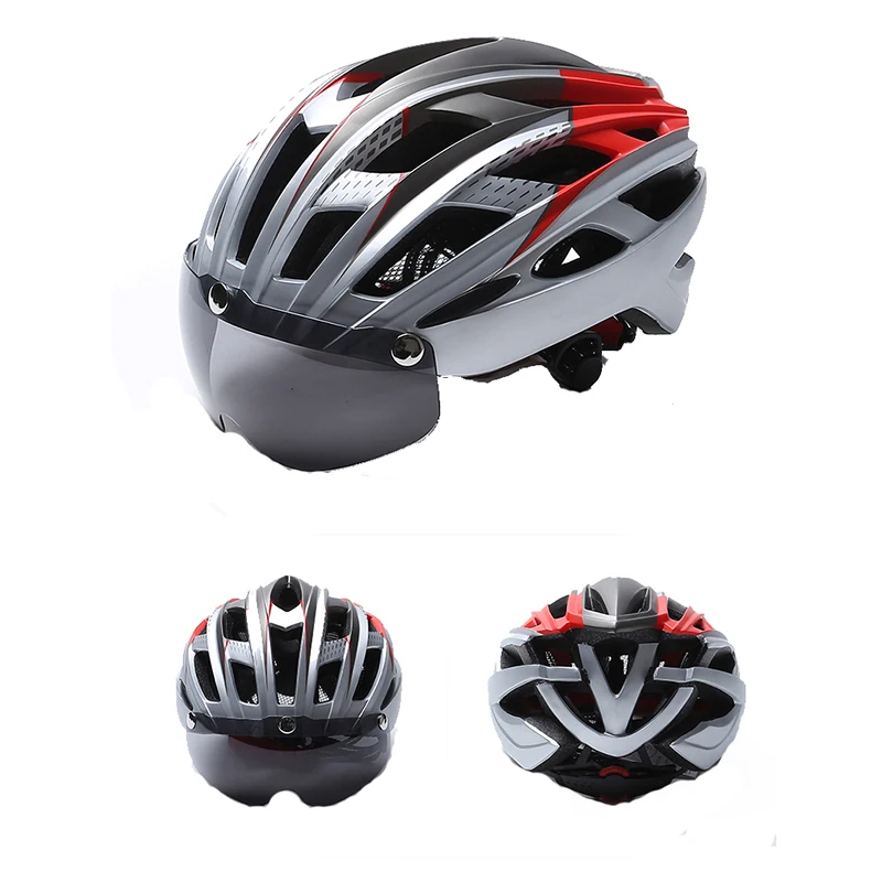 Спортивные мужские велосипедные шлемы с объективом Capacete De Ciclismo Cascos велосипедный шлем для горного велосипеда велосипедный шлем MTB велосипедные солнцезащитные очки 56-61 см L