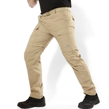 Мужские камуфляжные брюки, тактические военные армейские Пейнтбольные быстросохнущие брюки-карго, мужские повседневные дышащие камуфляжные брюки, съемные