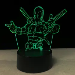 GAOPIN мультфильм Marvel фигурка Дэдпул Spideypool 3D светодиодный LED USB ночник сенсорный многоцветный Luminaria настольная прикроватная декоративные