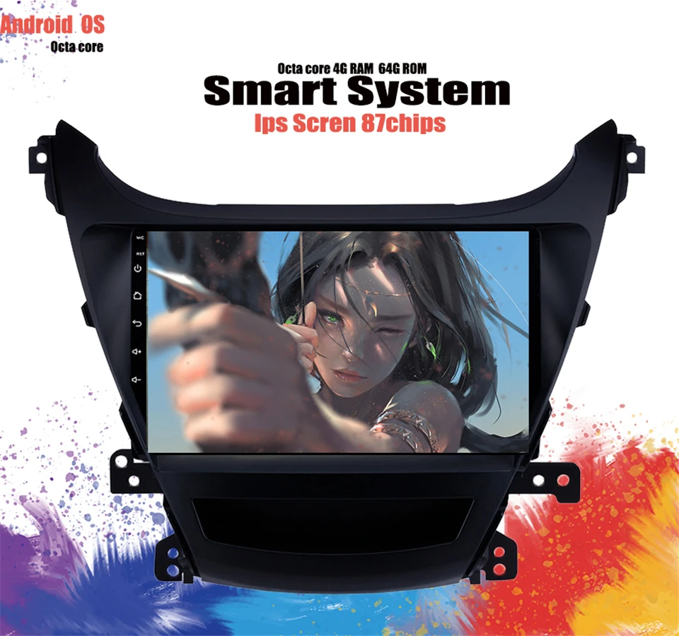 Top Android 9.1 4GB RAM Car DVD player GPS Navigation Headunit For Hyundai Elantra/Avante/I35 2014 2015 radio tape recorder IPS 18