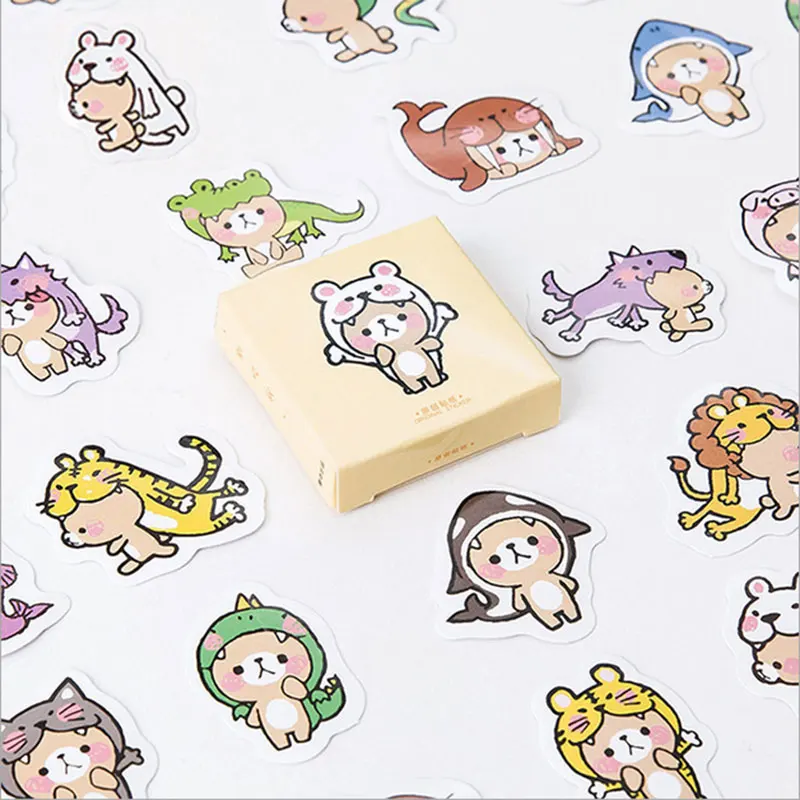 

45 Pcs/box Don't bite me Mini Paper Decoration DIY Scrapbook Notebook Album seal Sticker Stationery Kawaii Girl Sticker
