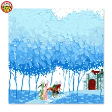 Прохладное лето синий лес рисовать на холсте Цифровая живопись известные картины Абстрактная живопись цвет гитары