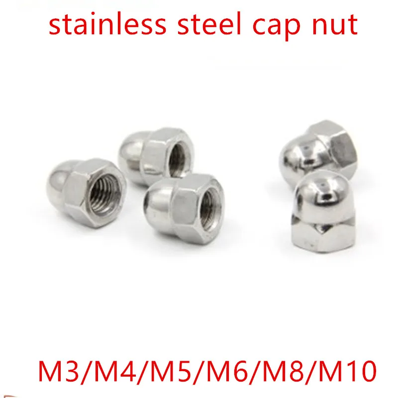 free shipping DIN1587 Stainless steel Acorn Nuts M3/M4/M5/M6/M8