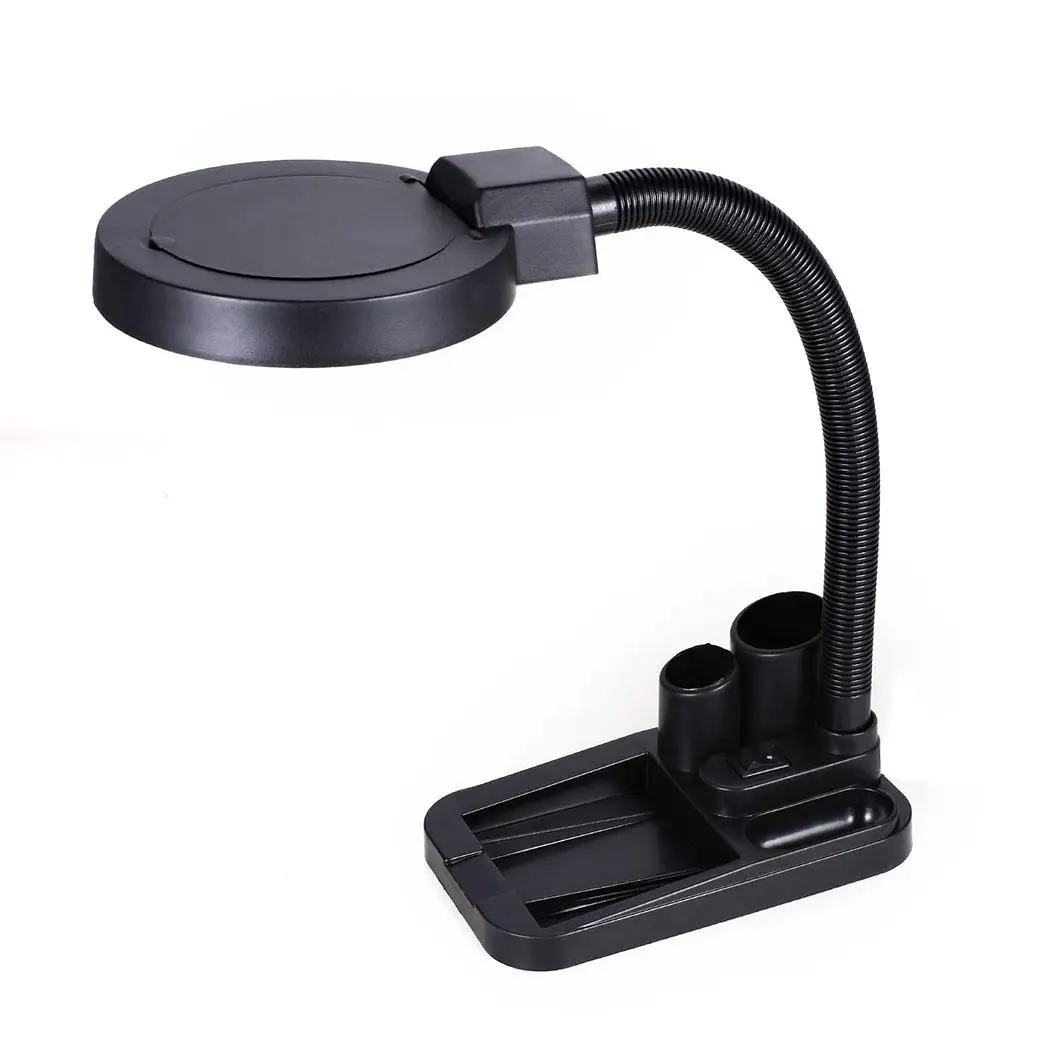 5X 10X Magnifier Magnifying Crafts Glass Desk Lamp With 40 LED Lighting