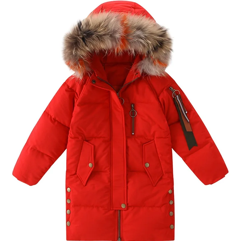 

Rlyaeiz Winter Jackets For Girls 2018 New Girl's Colorful Fur Collar Parka Overcoat Fashion Cotton-padded Warm Children Coats