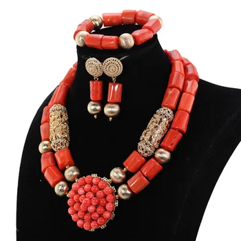 

Classic red and gold with red crystal flower wedding african costume jewelry set free shipping JB137